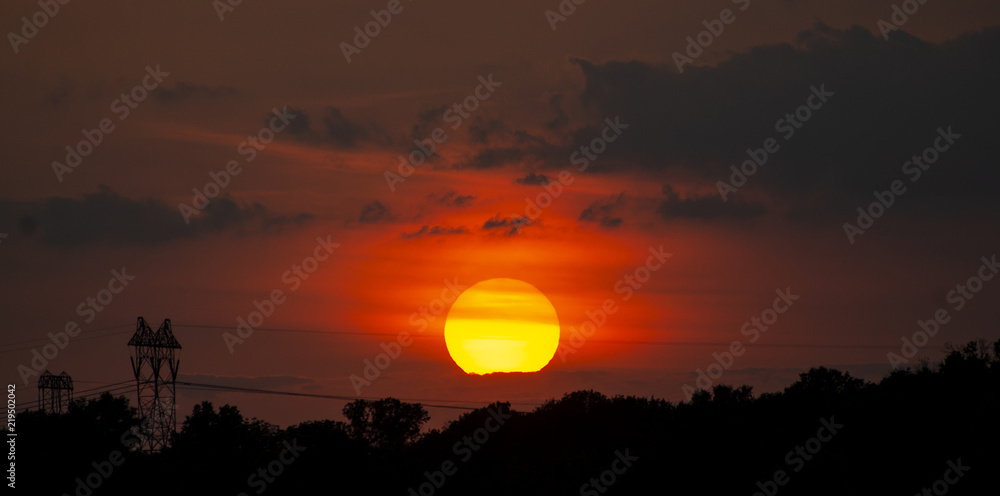 Obraz premium Sunset over West Amwell, NJ