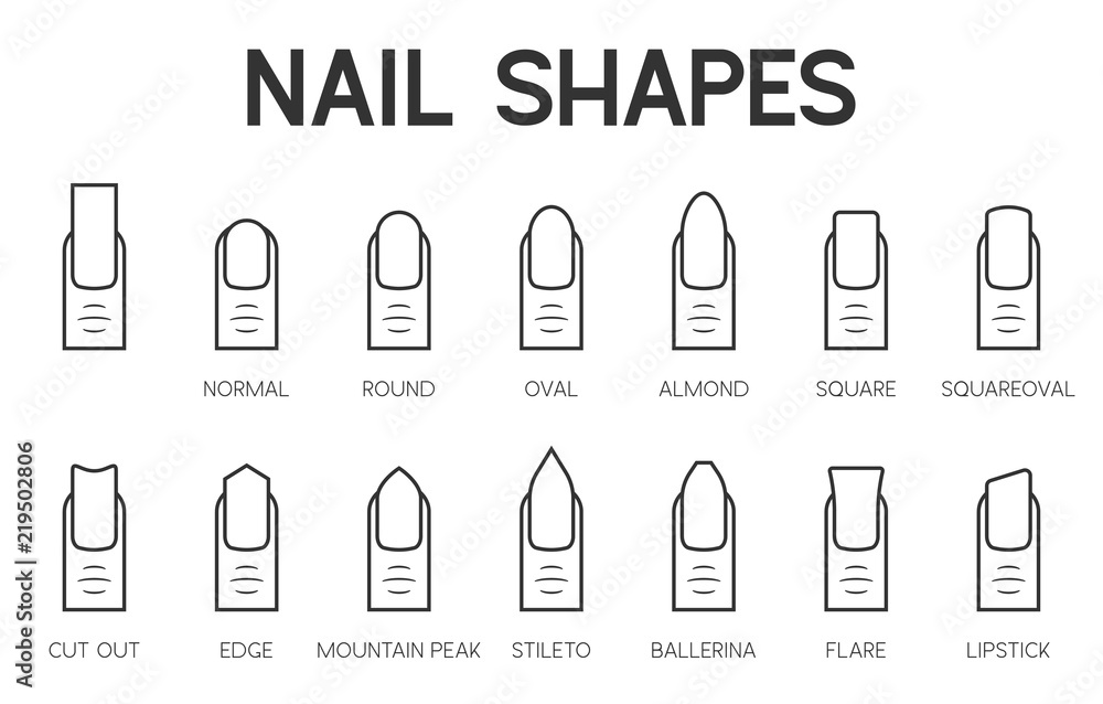 Nail Shapes Manicure Pedicure Outline Icon Stock Vector by  ©lukpedclub.gmail.com 216447922