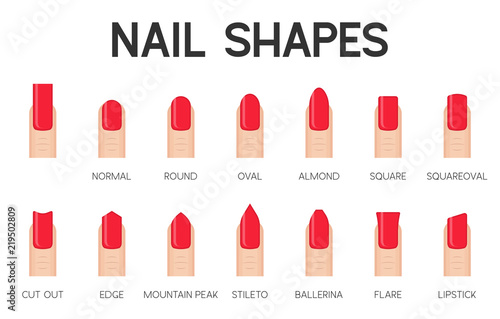 nail shapes for manicure and pedicure icon