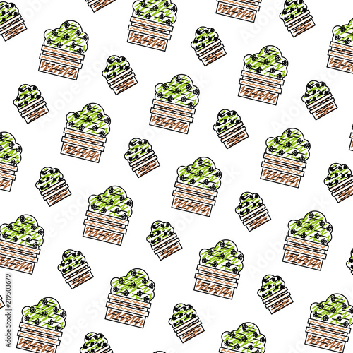 doodle nature bush plant with flowers background