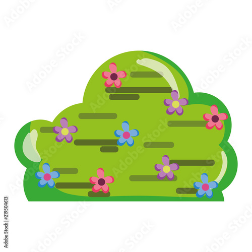 spring bush plant with flowers style