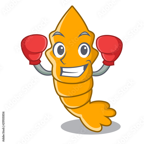 Boxing shrimps on a character cartoon style