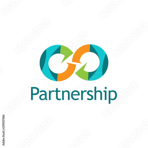 Partnership icon vector with colorful circle