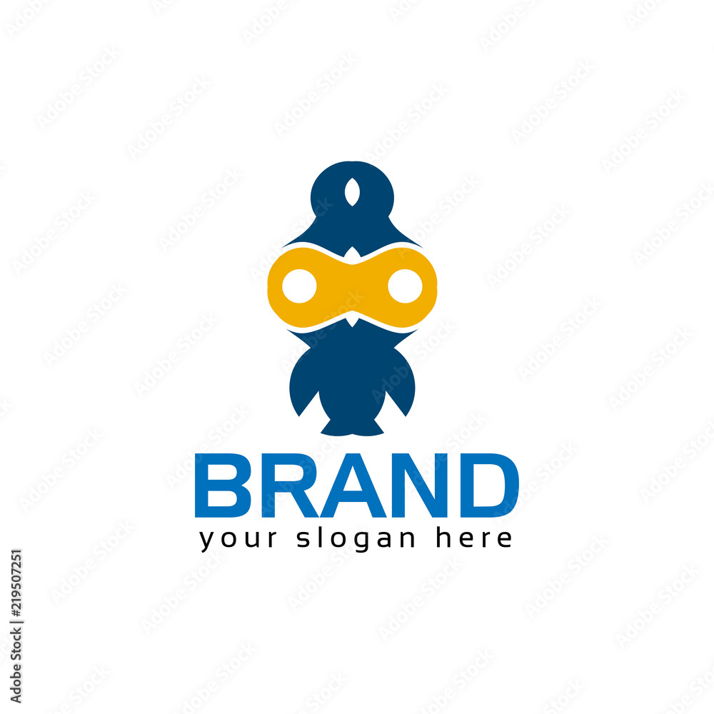 Fototapeta premium Penguin robot vector logo
