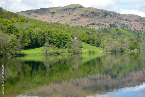 Reflections from shores of Grasmere  Lake District