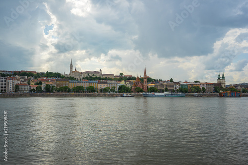 Buda bank of Danube River in Budapest, Hungary