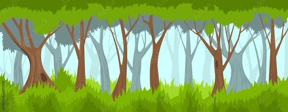 Obraz premium Summer forest. vector backround