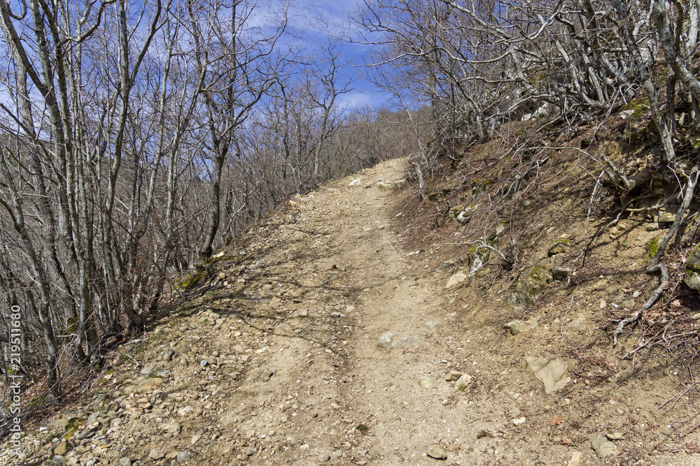 A dirt road on a steep slope. Crimea. A dirt road on a steep slope. Crimea.