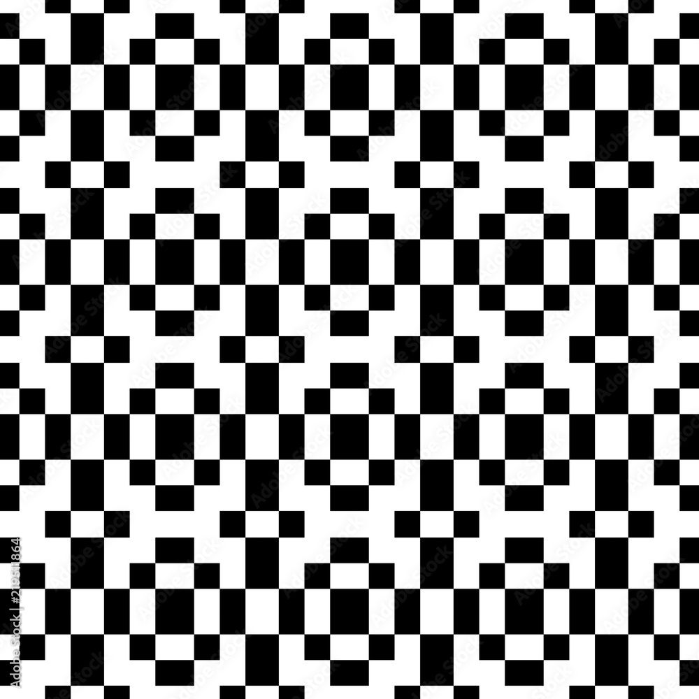 Fototapeta premium Geometric seamless pattern. Black and white illustration. Modern minimal design.