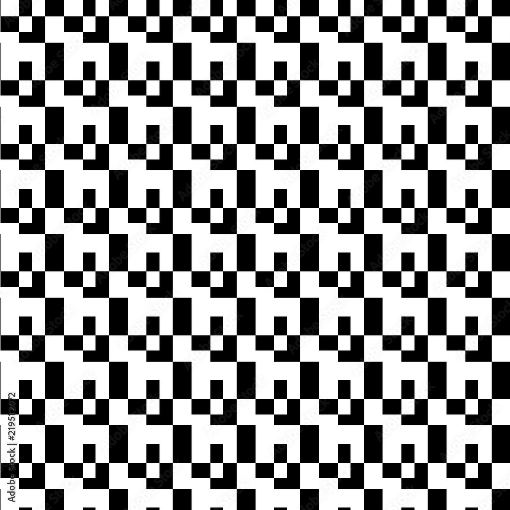 Fototapeta premium Geometric seamless pattern. Black and white illustration. Modern minimal design.