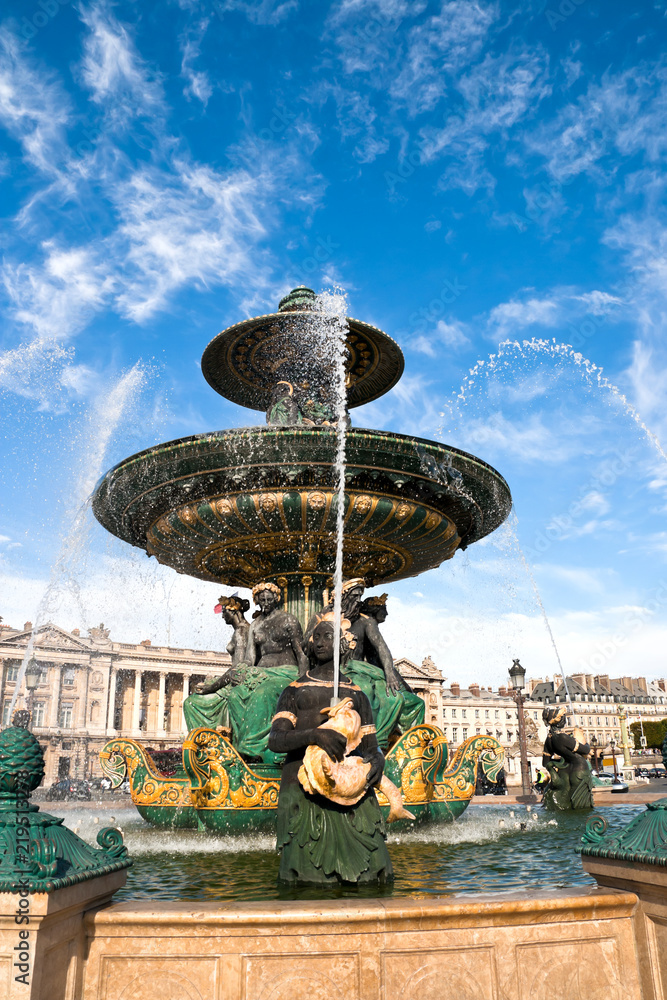 Fountain on Place de la Concorde in Paris