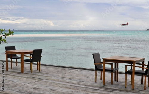 Hydroplane and terrace  Maldives island