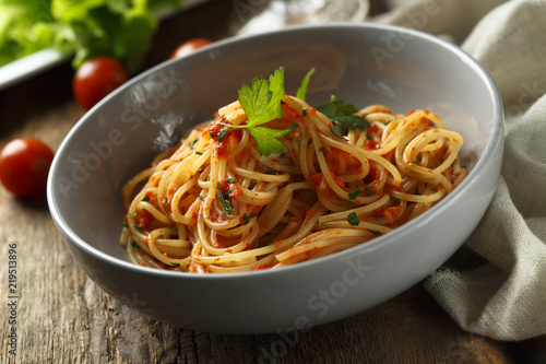 Spaghetti with tomato sauce