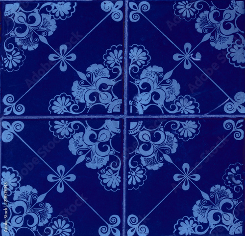 Schilderij op canvas Tile ornament blue