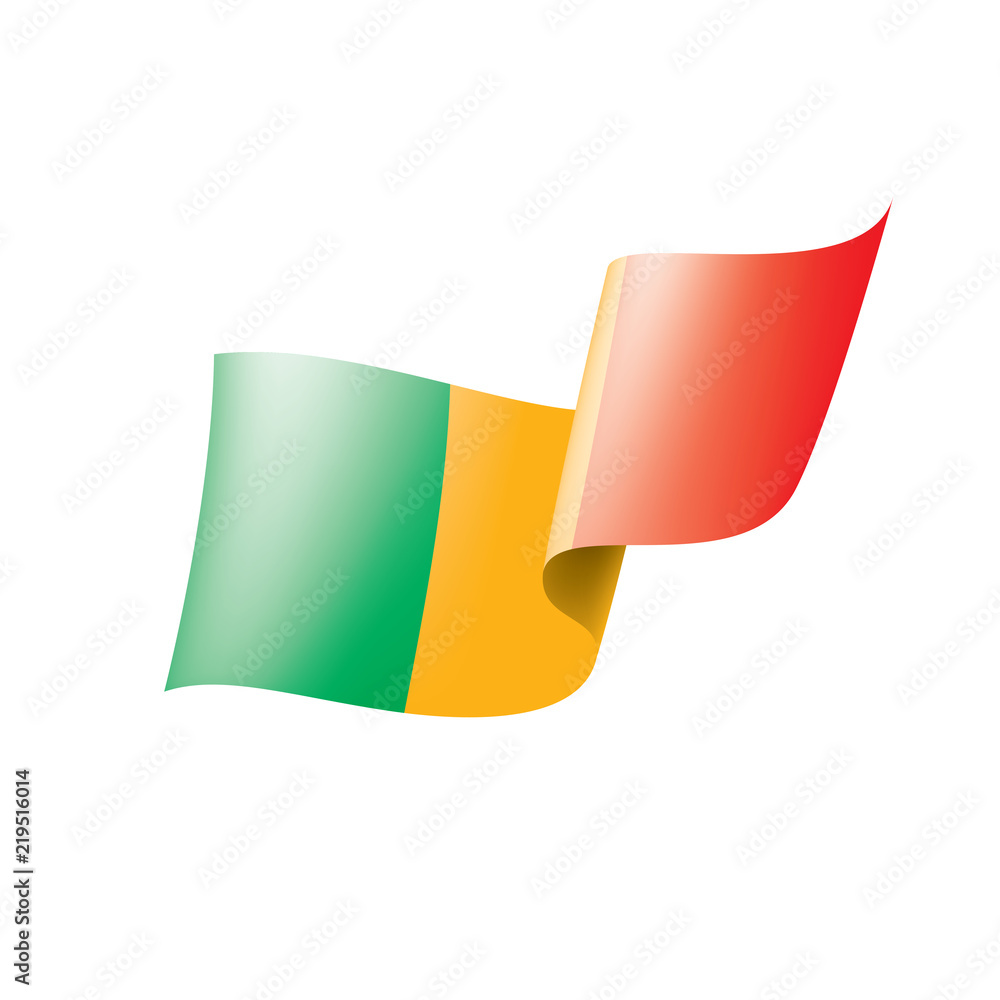 Mali flag, vector illustration on a white background. Mali flag, vector illustration on a white background.