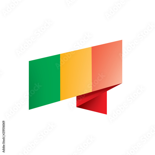 Mali flag, vector illustration on a white background.
