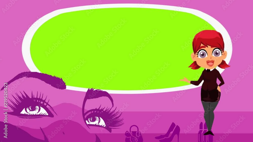 Beauty - Vector Animation - presenter - TV screen Beauty - Vector Animation - presenter - TV screen