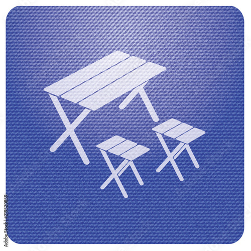 Camping table and stool icon