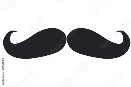 Mostacho sobre fondo blanco.