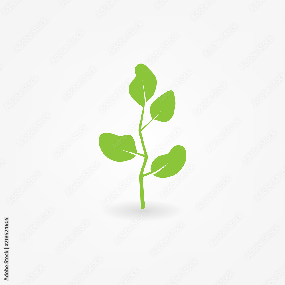 Green Leaf Icon Vector Illustrations Green Leaf Icon Vector Illustrations