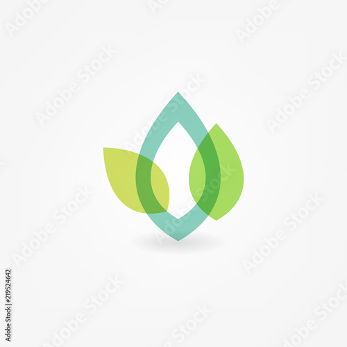 Green Leaf Icon Vector Illustrations
