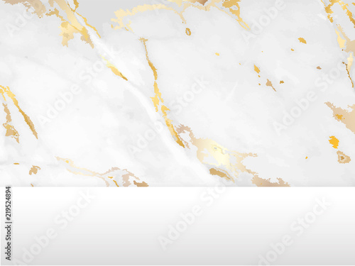 Luxury Mable Stand, Abstract texture floor top view for display your product and packaging design vector illustration