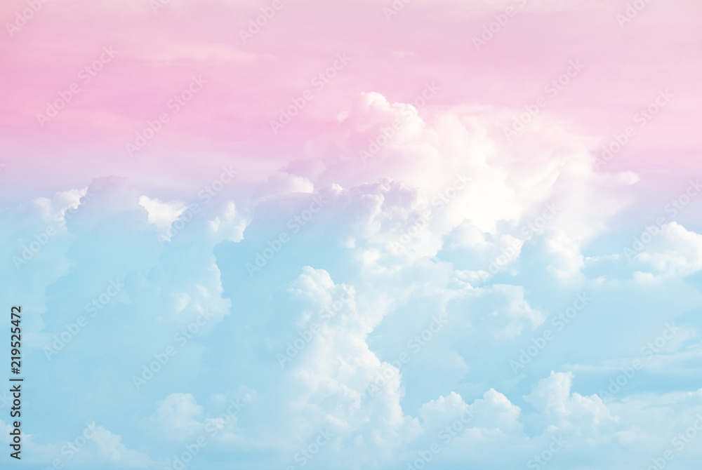Soft cloud and sky with pastel gradient color for background