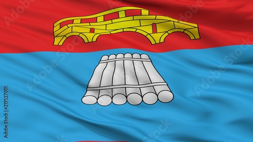 Mosty City Flag, Country Belarus, Closeup View
