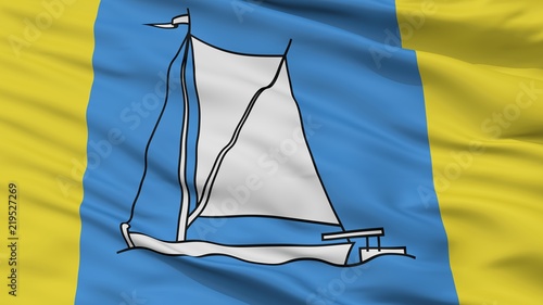 Stoubcy City Flag, Country Belarus, Closeup View photo