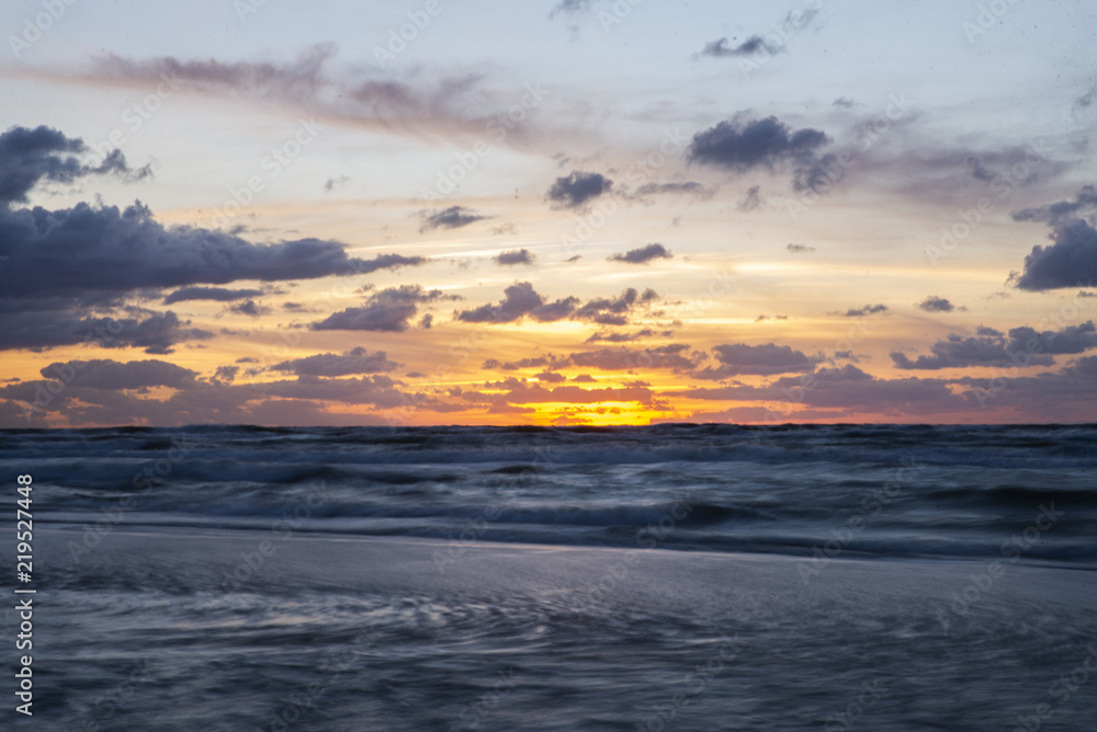 romantic sunset on the beach