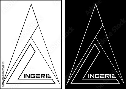 underwear in the triangle of abstract legs minimalism creative logo