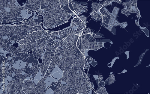 map of the city of Boston, USA