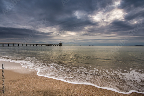 Beautiful morning at the coastline in Fall