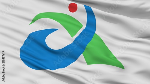 Aisai City Flag, Country Japan, Aichi Prefecture, Closeup View photo