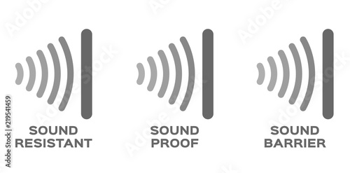 sound proof , resistant , barrier vector / icon photo