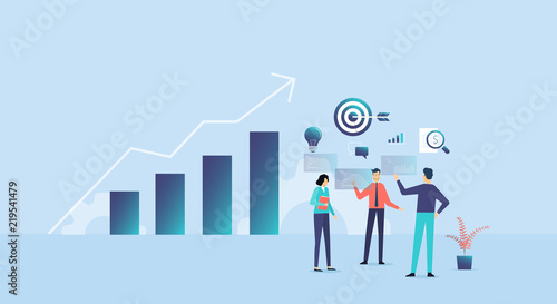 people business meeting and brainstorm for finance investment planning concept