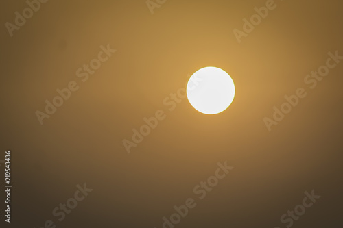 Fantastic yellow red sky and sun. apocalyptic sky. background. Abstract orange sky. Soft Focus.