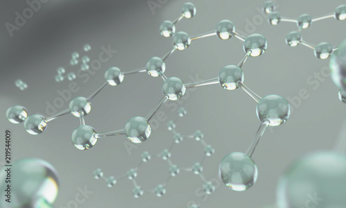 Abstract molecule model Science background 3d illustration.
