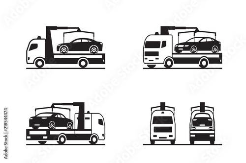 Roadside assistance truck with car  - vector illustration