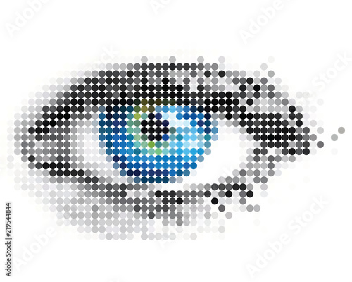 Illustration pattern of dots in the form of a human eye