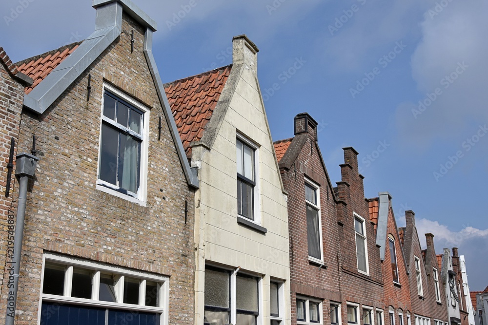 Häuser Reihe Giebel Holland Niederlande
