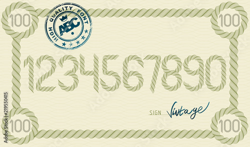 Vector numerals collection made with guilloche decoration, beautiful engraving. Can be used as graduation diploma design.