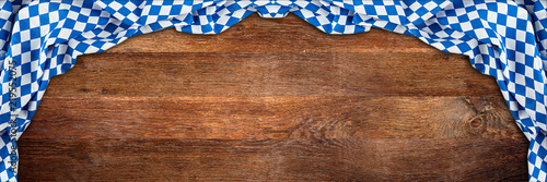 bavaria oak wide panorama wooden rustic wood background with bavarian flag empty copy space