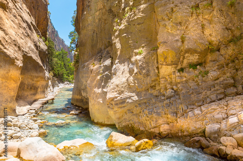 Passage of famous Samaria Gorge, Crete, Greece photo