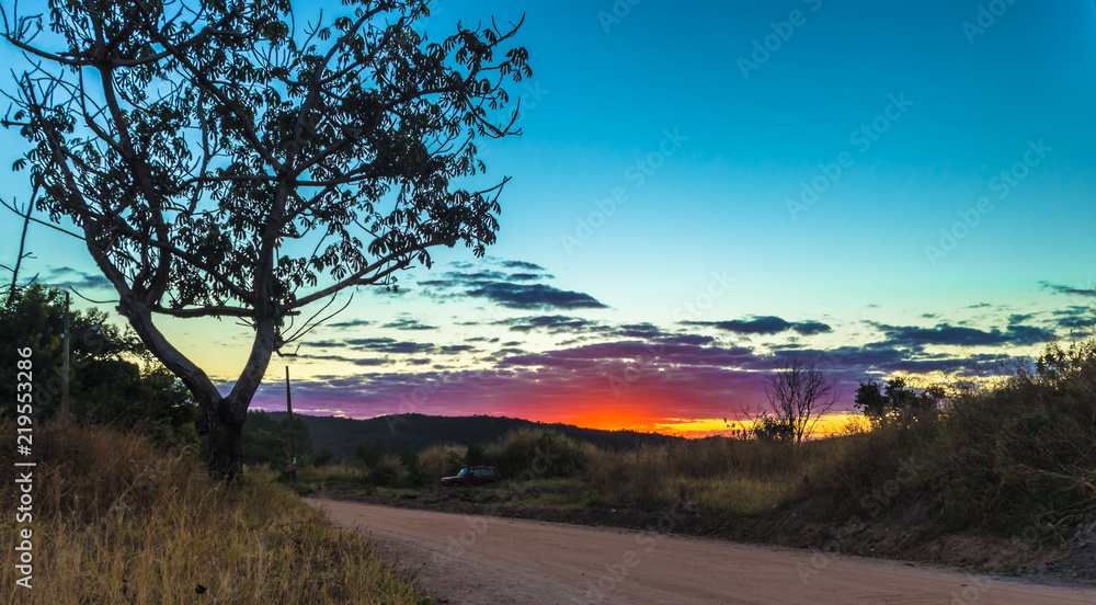 Fototapeta premium SAO JORGE PURPLE SUNSET