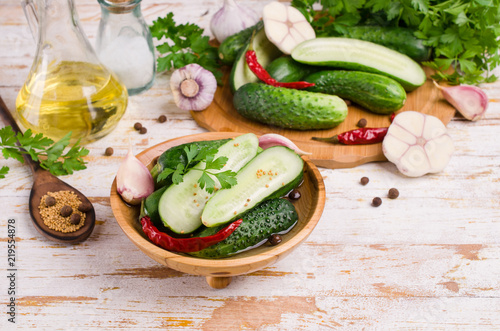 Traditional cucumber in marinade