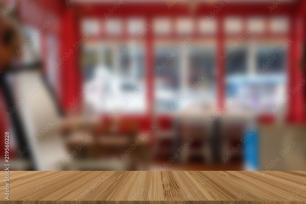 Φωτογραφία table and chair in cafe, coffee shop, cafeteria, restaurant interior with wood t