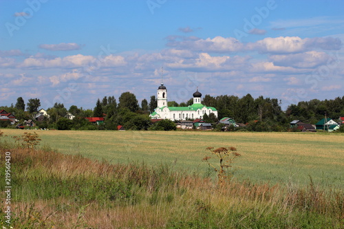 Orthodox church in the old Russian village