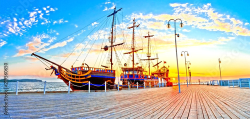 Pirate Ship on the Baltic Sea in Sopot - Poland