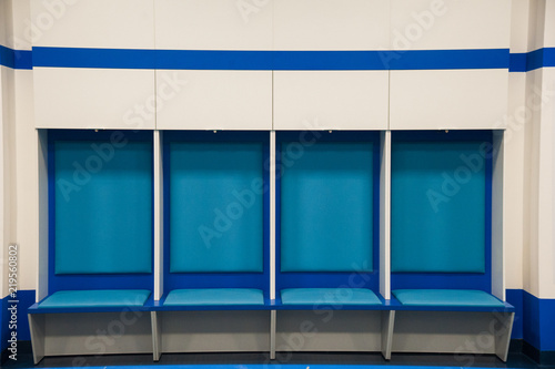Empty football changing room